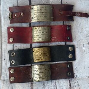 Leather cuff with metal